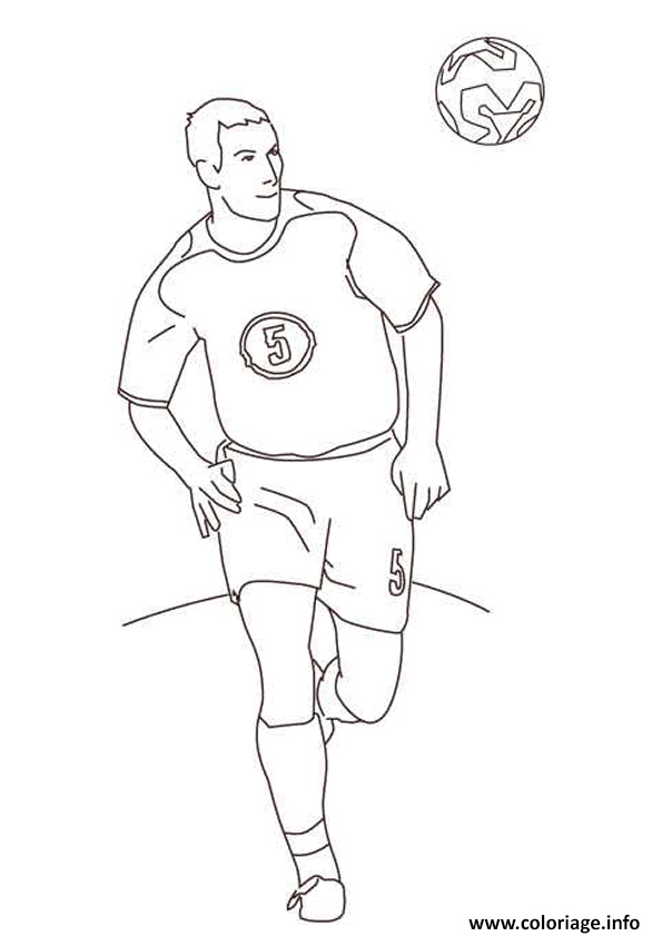 footballeur foot attaquant coloriage dessin