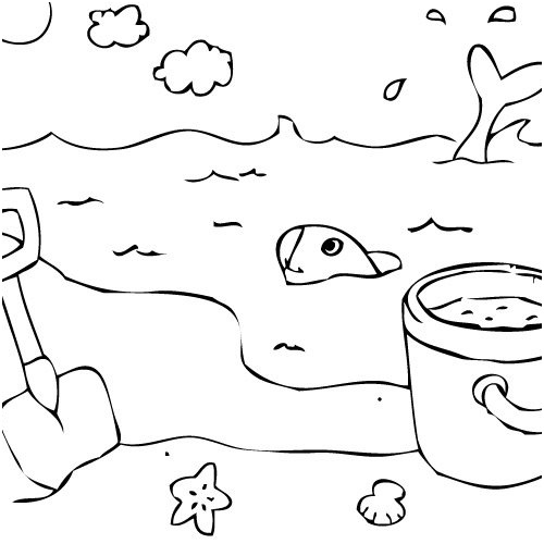 coloriage vacances a la mer