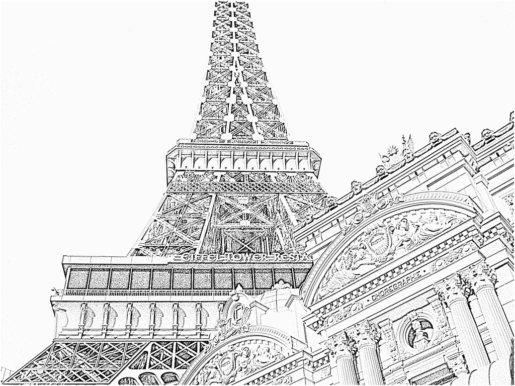 coloriage tour eiffel opera imprimer pour les enfants dessin etats unis las vegas