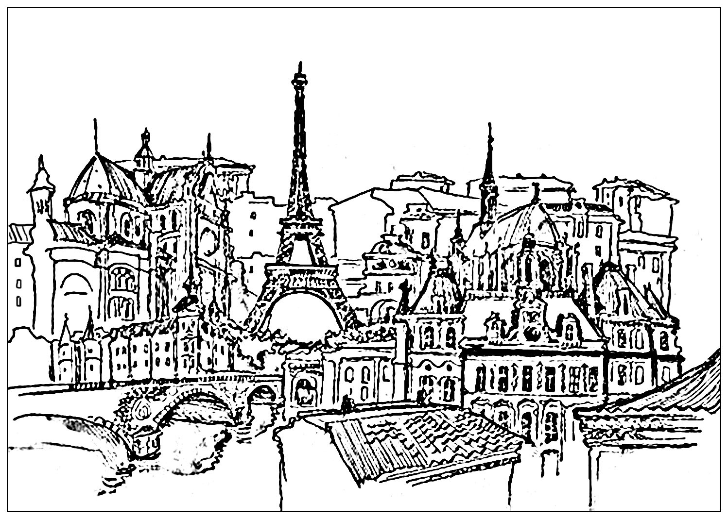 image=paris coloriage paris france tour eiffel et immeubles 1