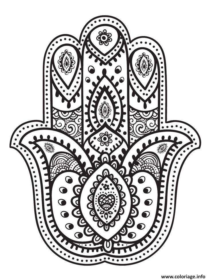 mandala main oriental de fatma coloriage