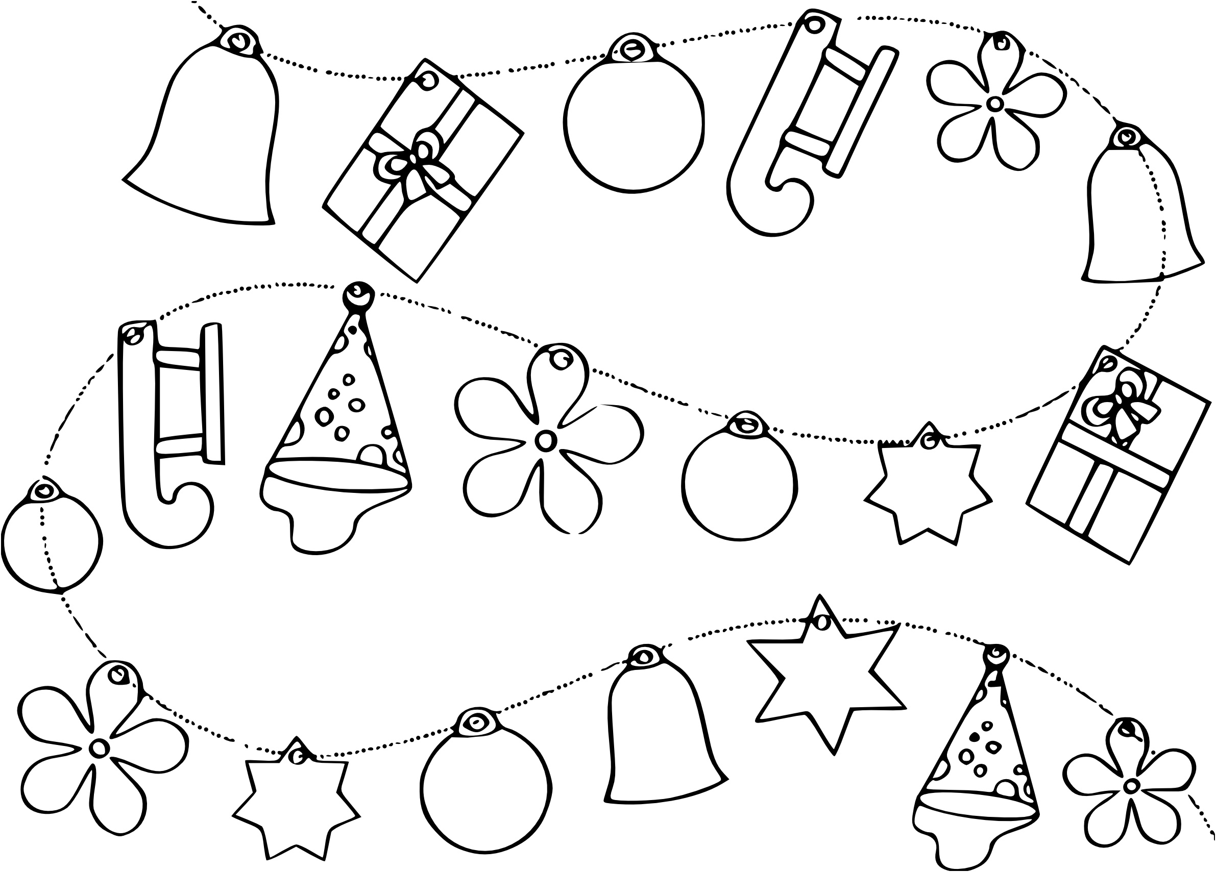 coloriage guirlandes de noel