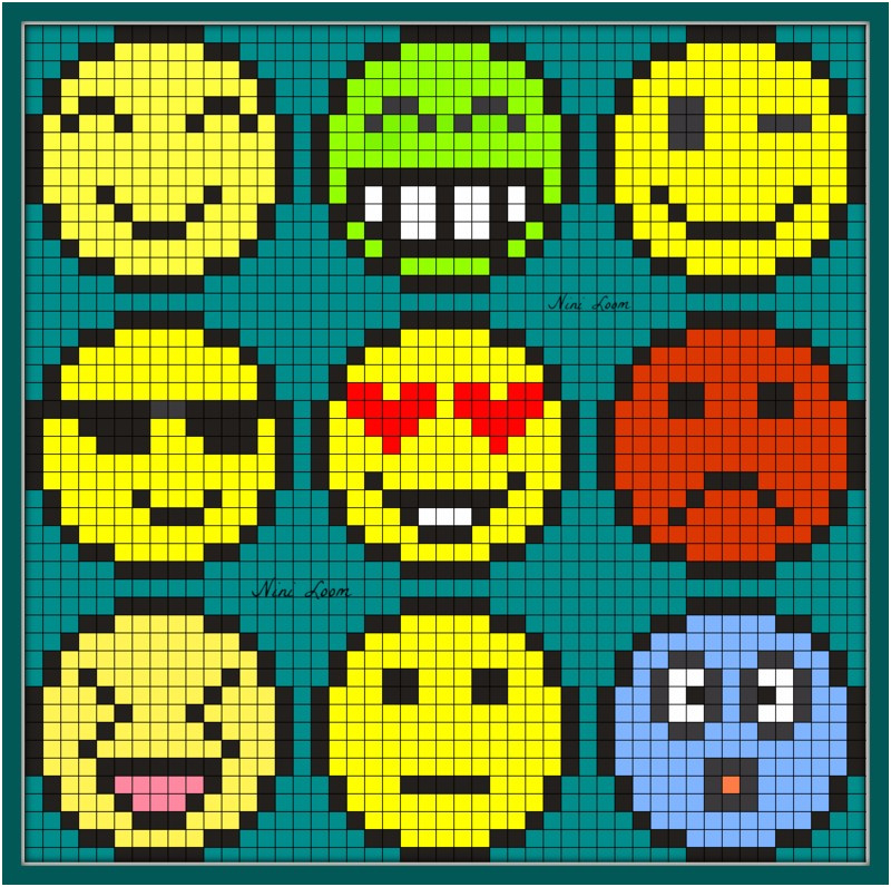 coloriage pixel art a imprimer gratuit emoticon perler bead pattern crochet emoji faces
