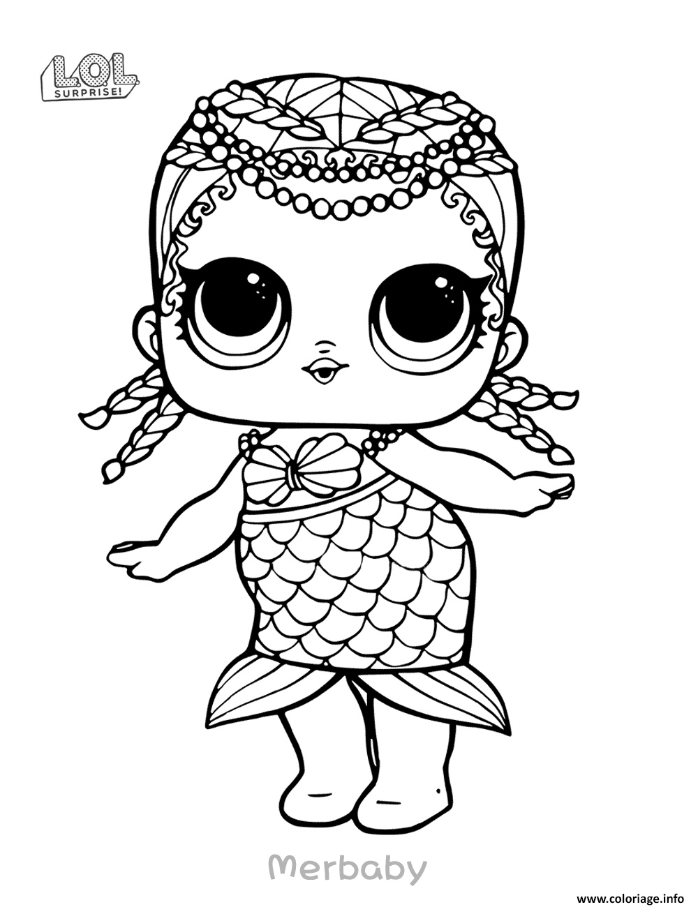 mermaid surprise doll merbaby coloriage dessin