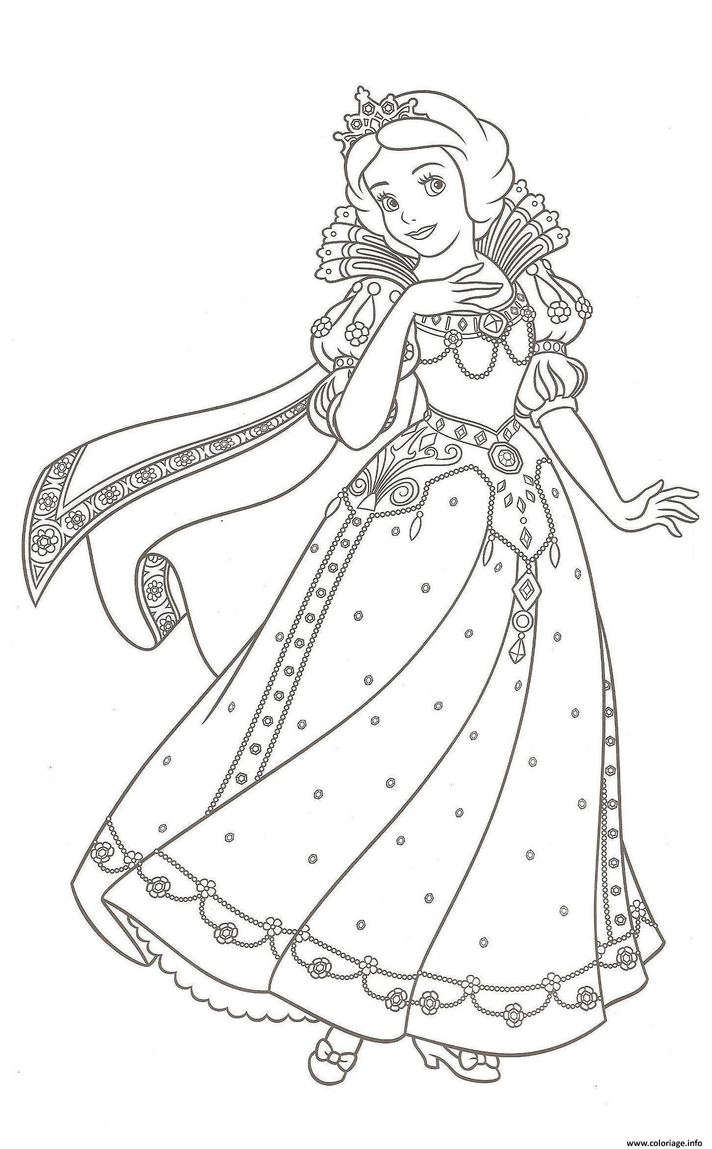 robe de princesse blanche neige coloriage