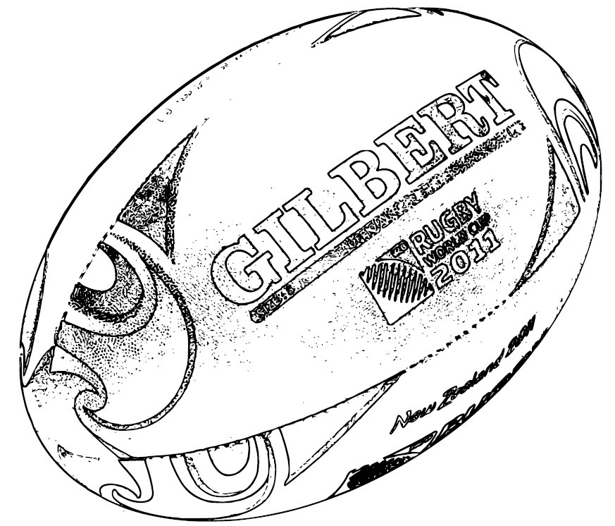 coloriage ballon rugby 2011