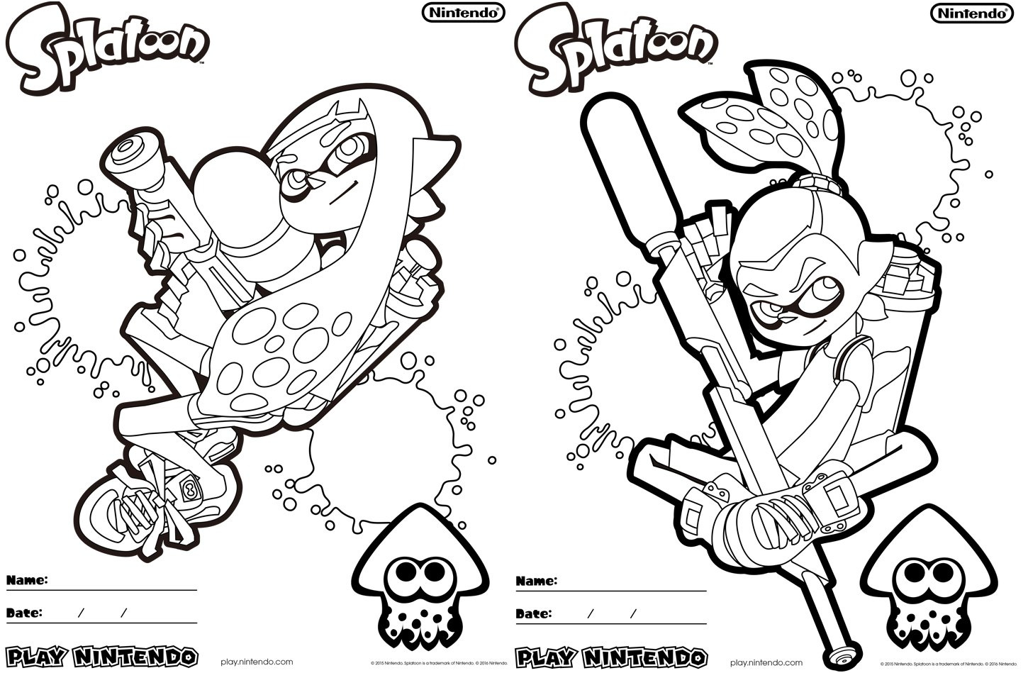 splatoon printable coloring pages