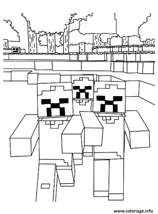 coloriage de minecraft zombie