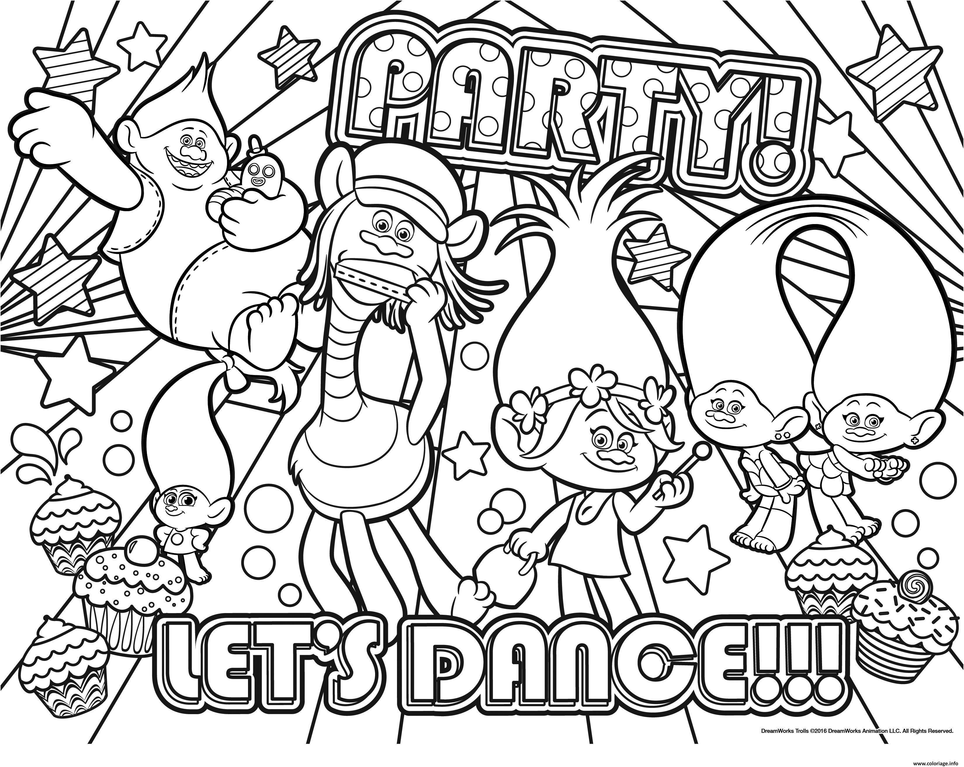 party lets dance coloriage