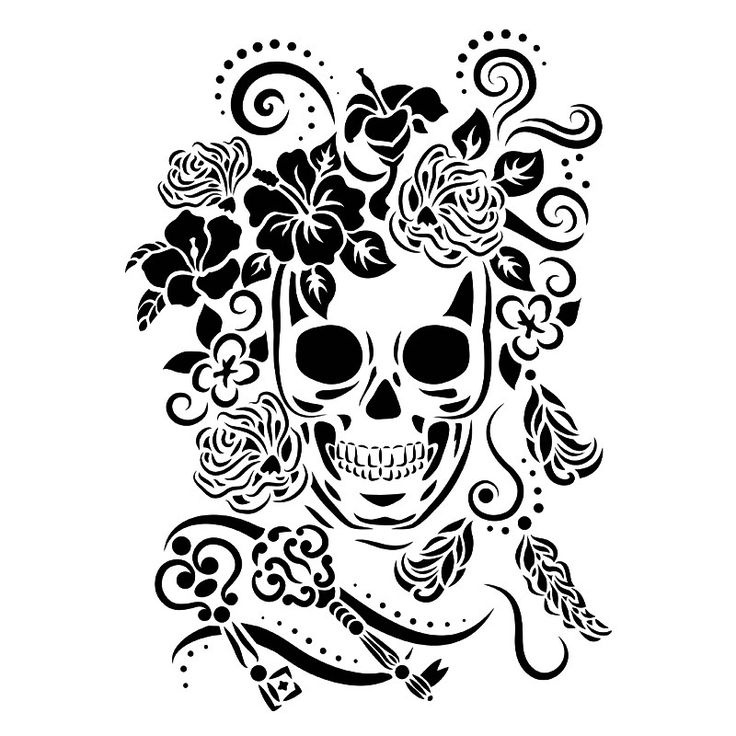 skull coloring dia de los muertos