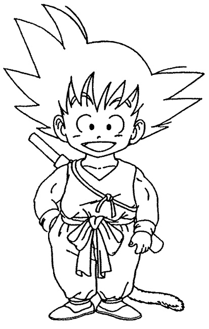 coloriage dragon ball z Sangoku enfant