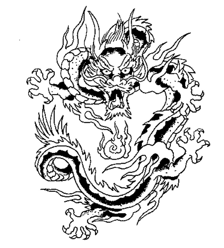 coloriage de dragon de chine