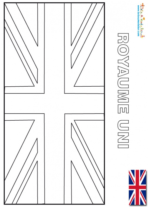 coloriage drapeau royaume uni