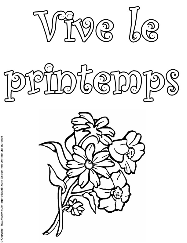 imprimer coloriage coloriage printemps