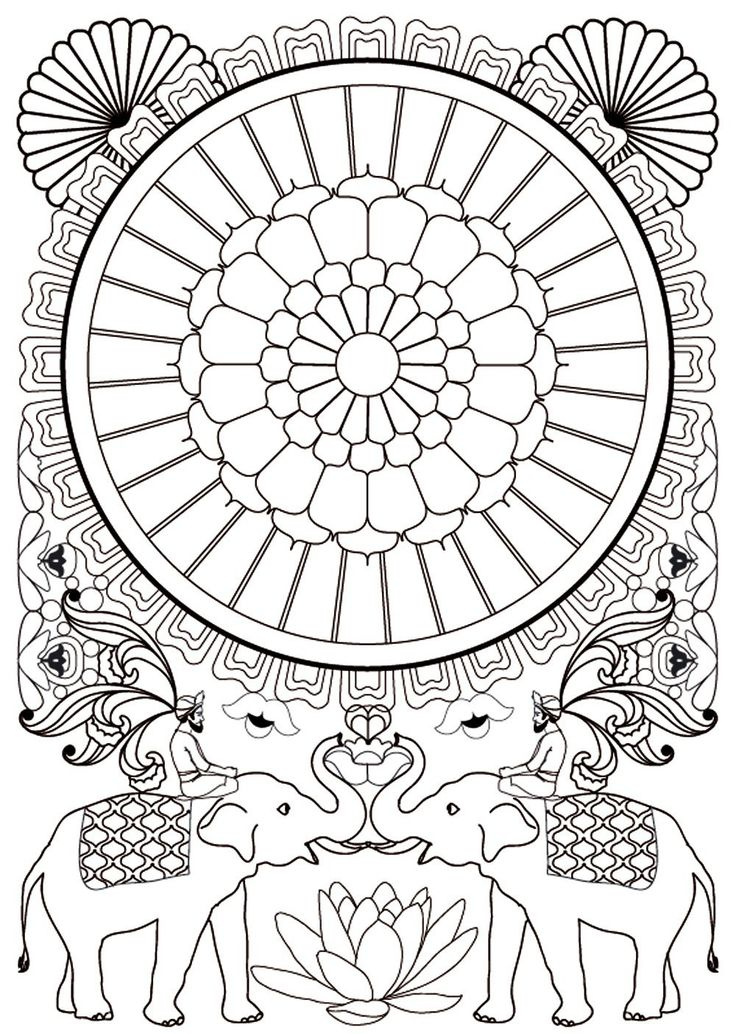 elephant coloring pages for adults