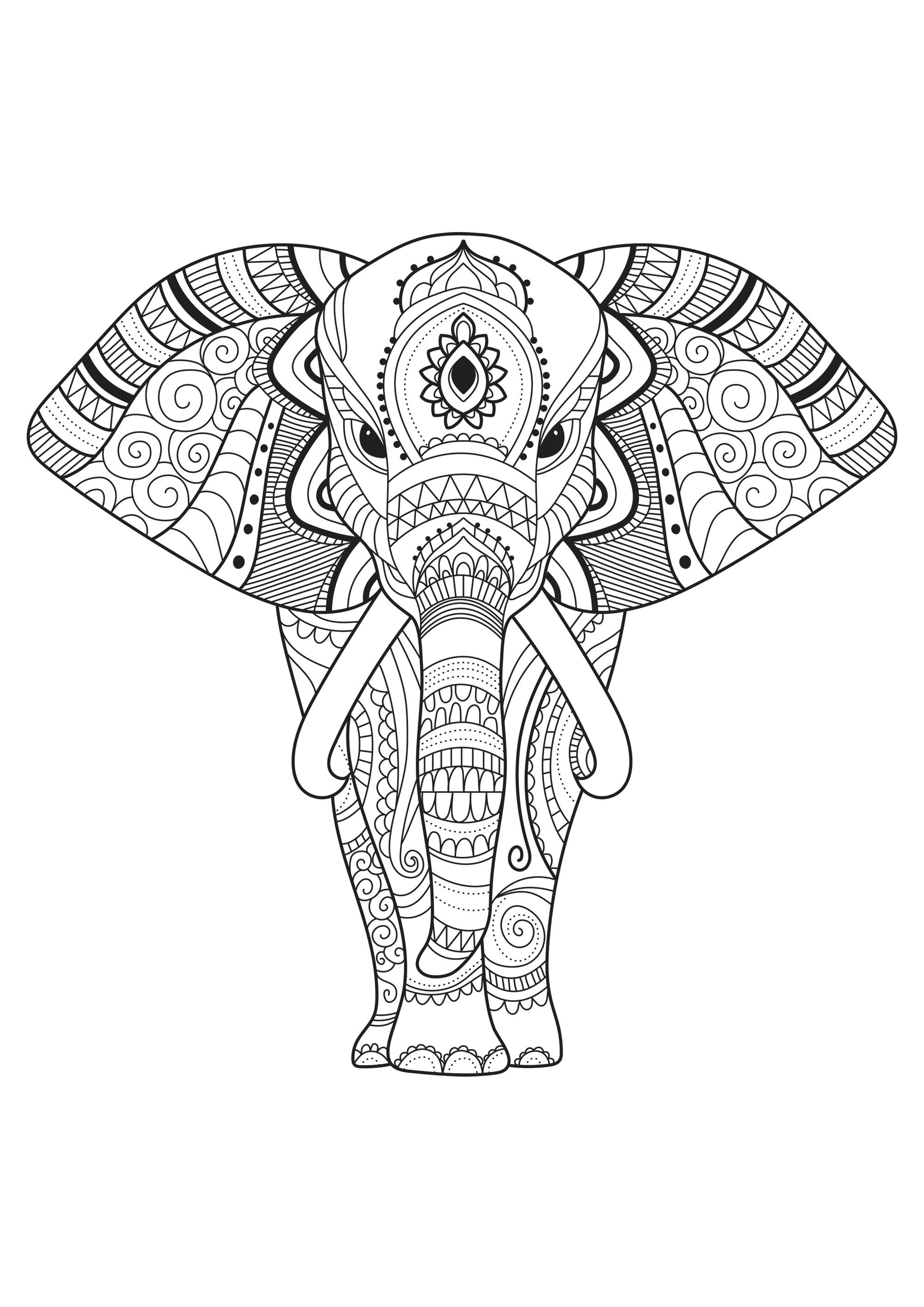 image=elephants coloriage elephant avec motifs 1
