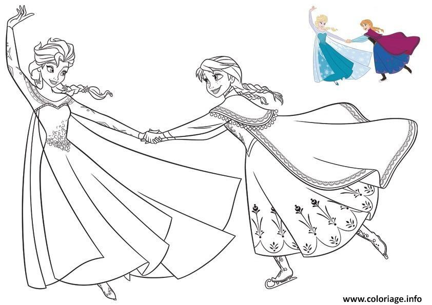princesse disney elsa et anna la reine des neiges coloriage dessin
