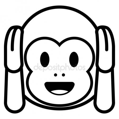 stock illustration cartoon monkey emoji isolated on