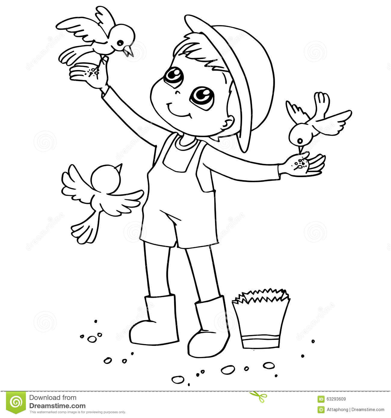 illustration stock vecteur d oiseaux d alimentation des enfants de livre de coloriage image