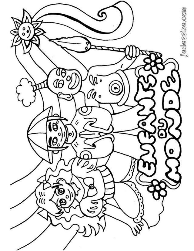 amazing coloriage enfant du monde