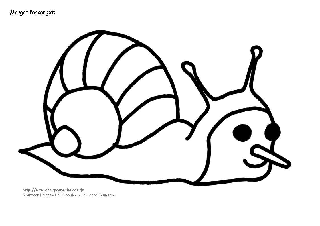 dessin escargot colorier