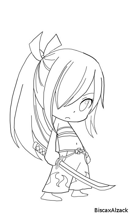 best fairy tail coloring pages erza chibi 9514