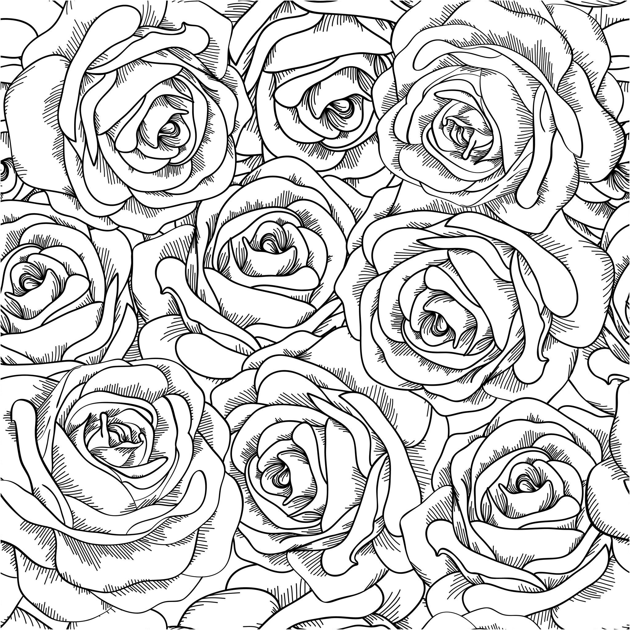 fleurs coloriage rose a imprimer