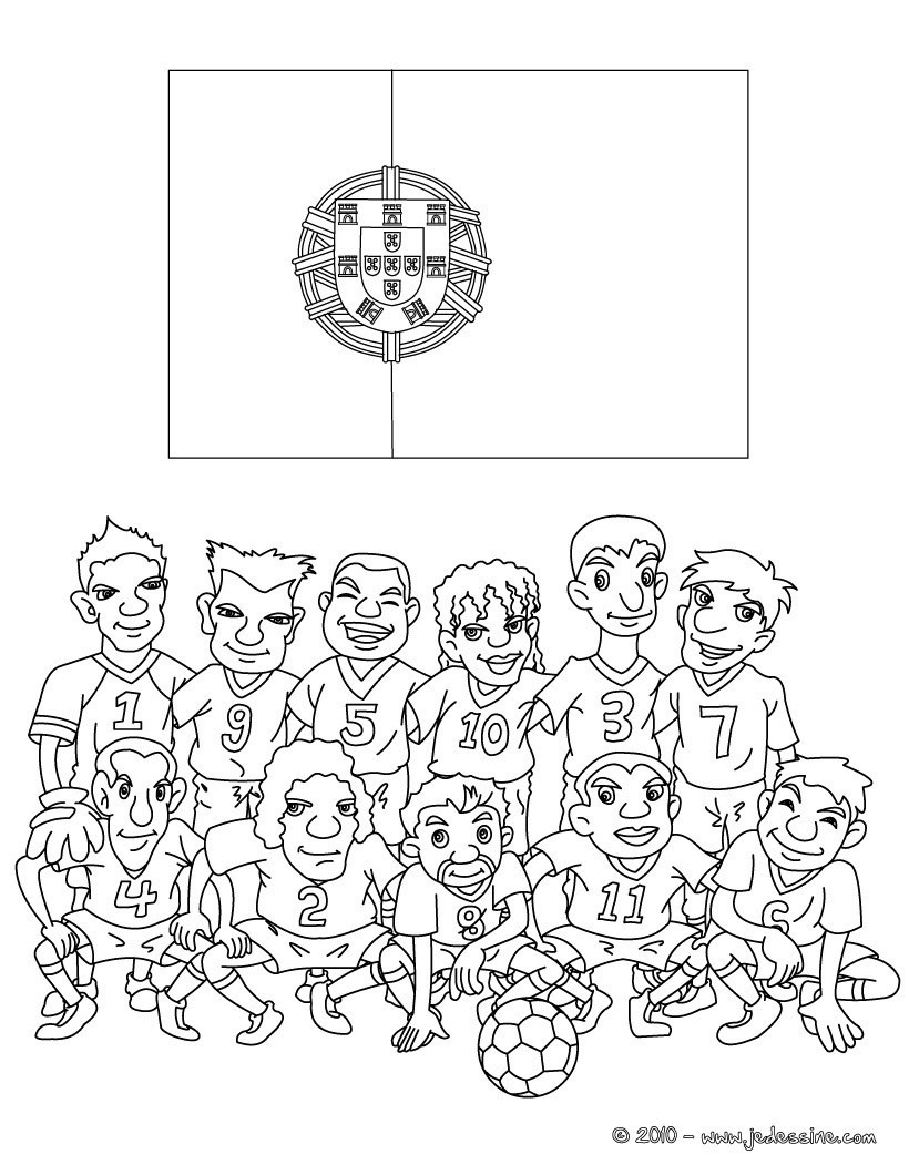 coloriage equipe foot portugal