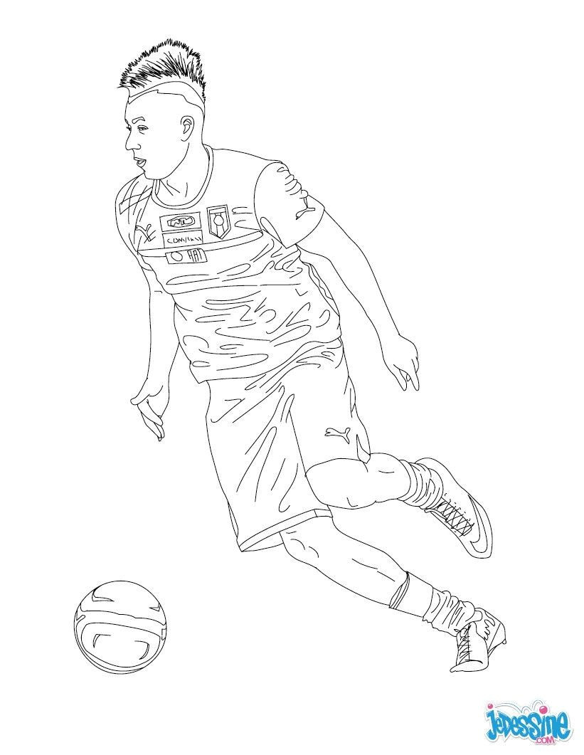 coloriage neymar psg coloriage du joueur de foot stephan el shaarawy  imprimer