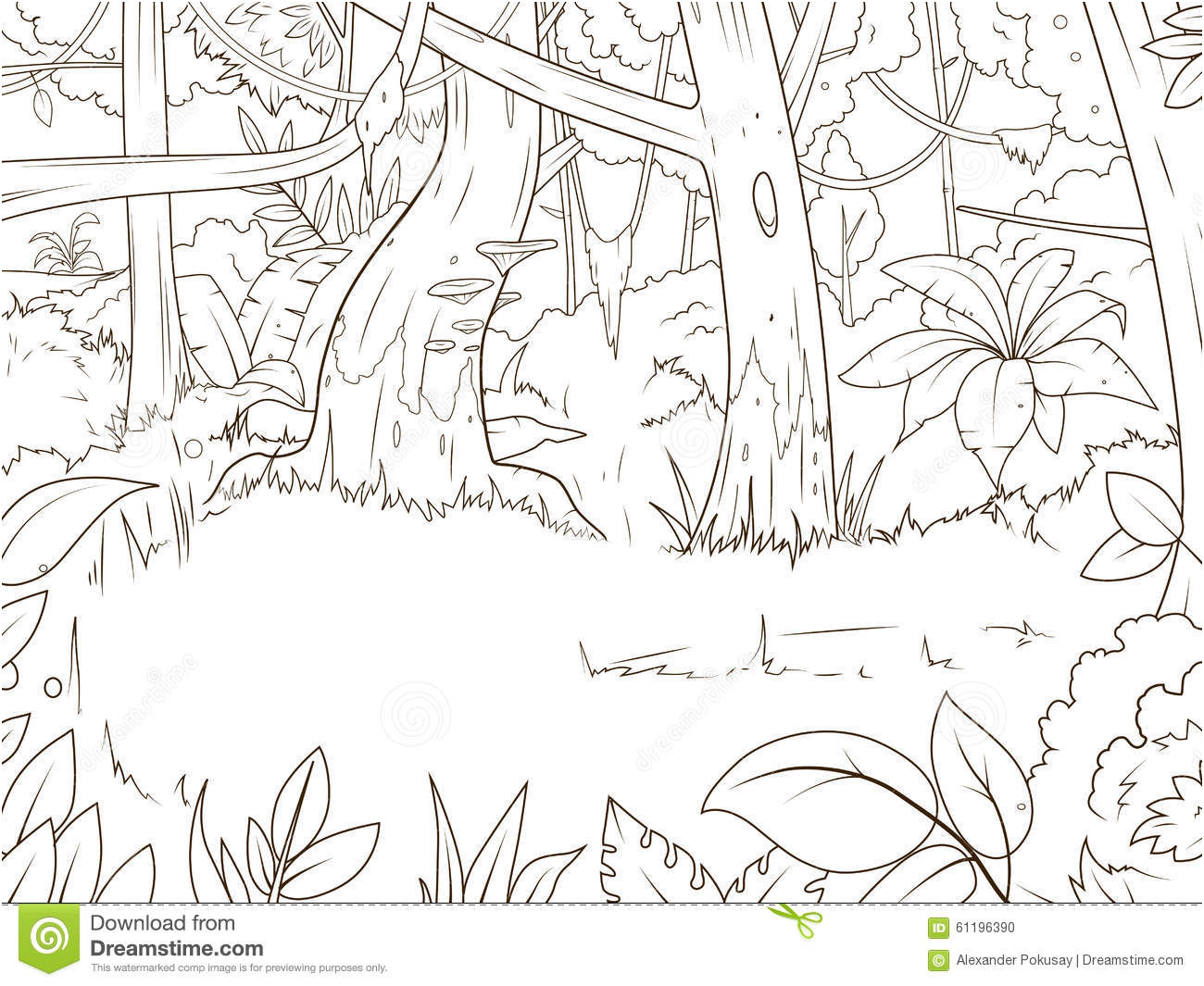 illustration stock vecteur de livre de coloriage de bande dessinée de forêt de jungle image