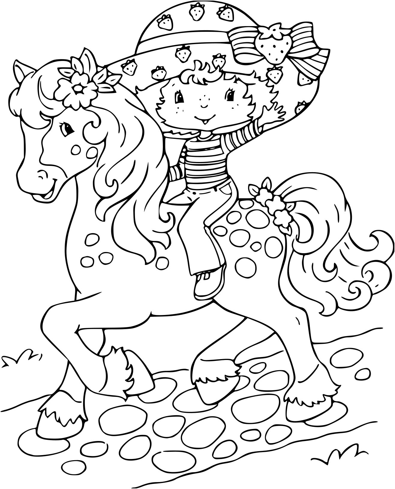 charlotte aux fraises et son cheval