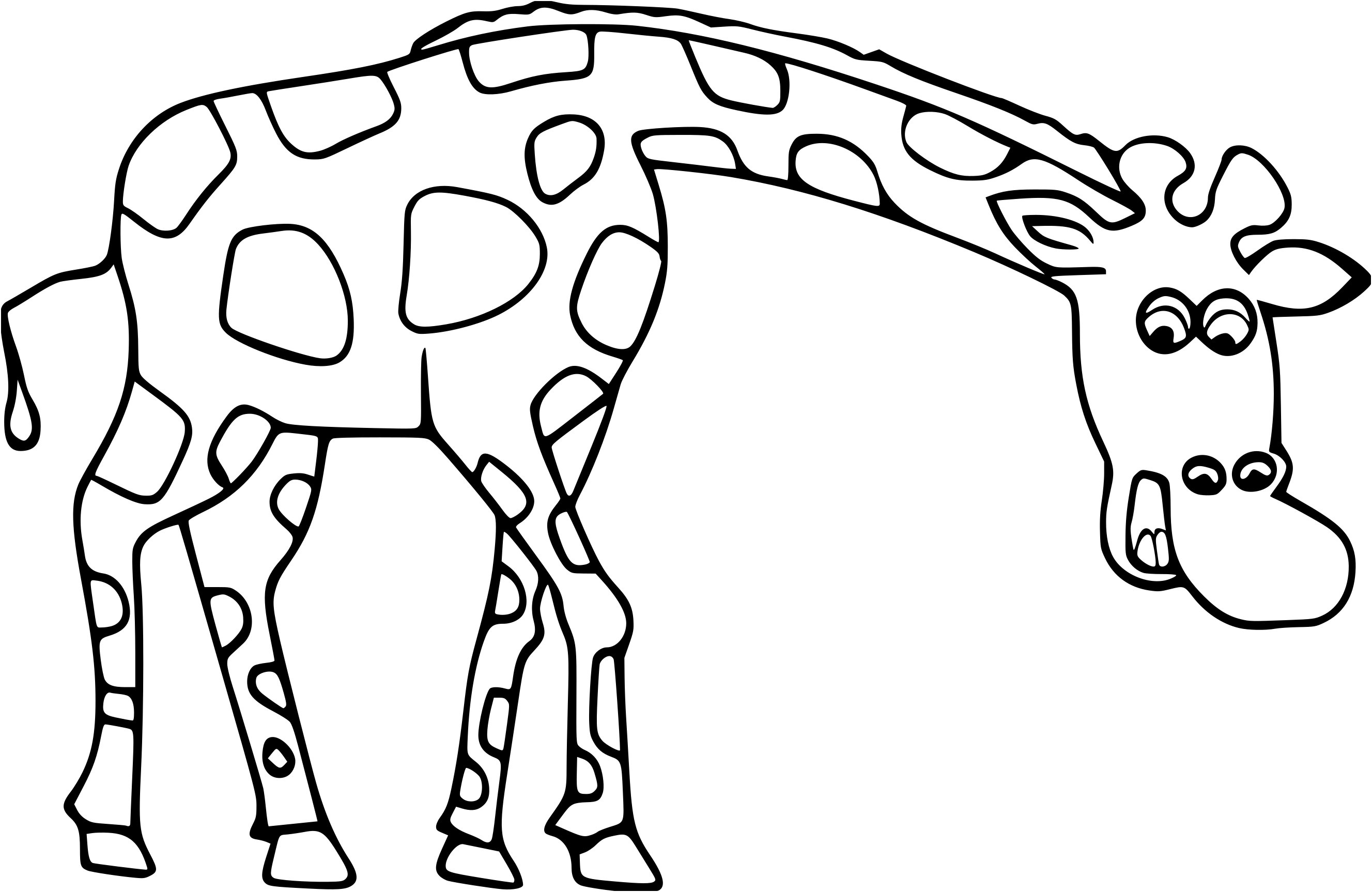 Шаблон жирафа для раскрашивания
