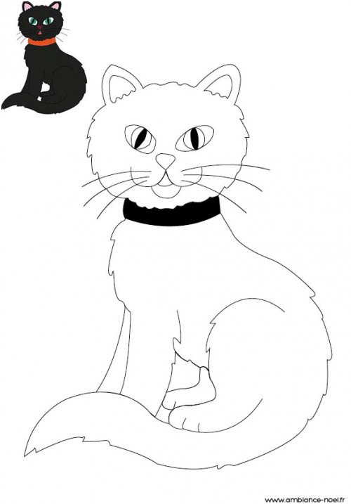 coloriage d halloween a imprimer pour les enfants le chat noir 258 B