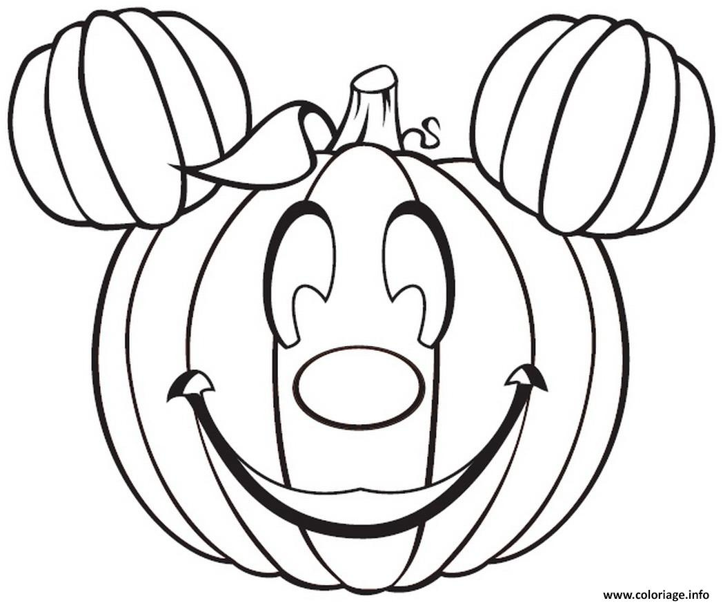 disney mickey mouse citrouille halloween coloriage