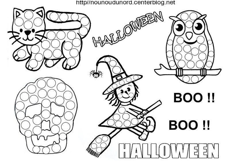 rub coloriage halloween a gommettes