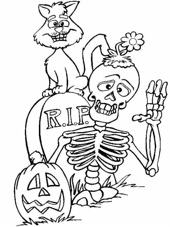 dibujos de esqueletos de halloween para pintar