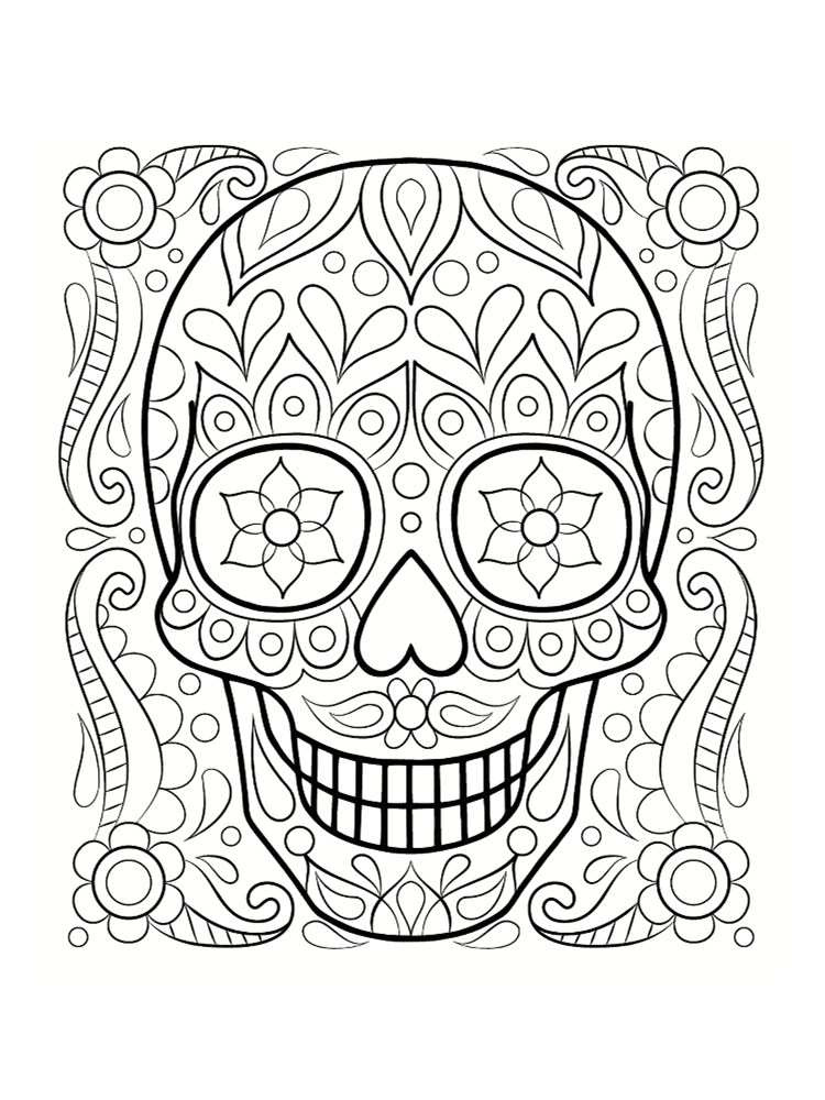 8983 coloriage tete de mort mexicaine 20 dessins a imprimer 8534 novembre fini halloween coloriage dessin