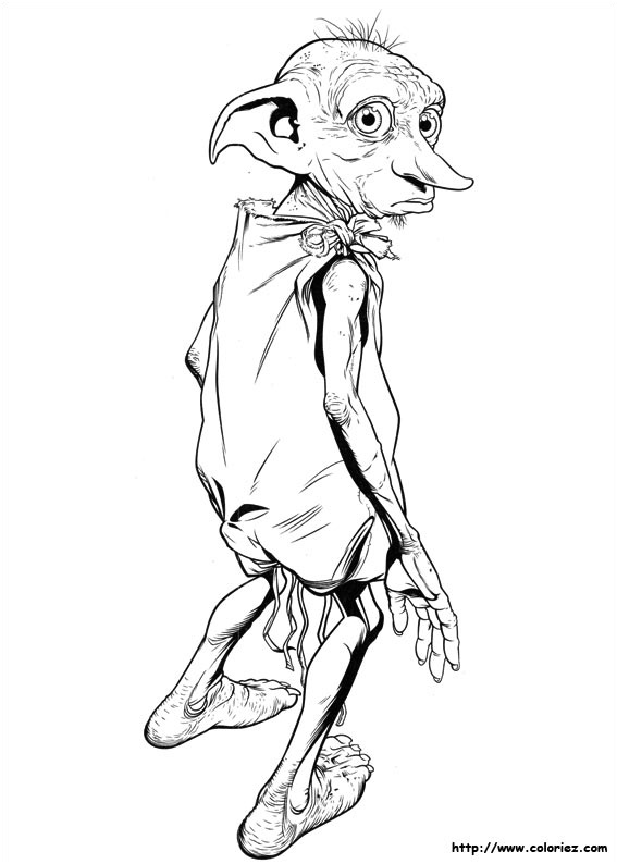 coloriage de dobby l elf domestique