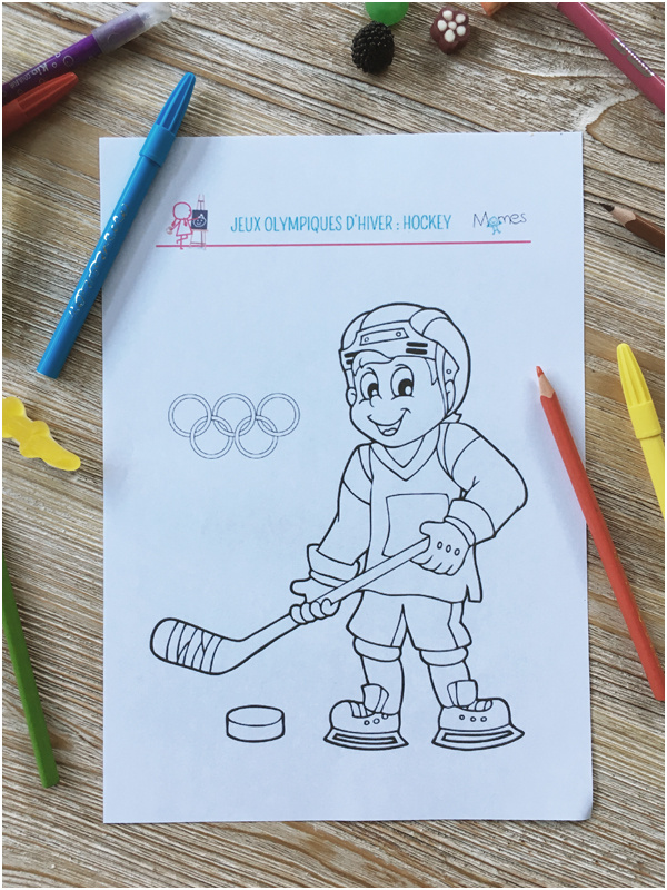 Coloriage Jeux Olympiques d hiver le Hockey