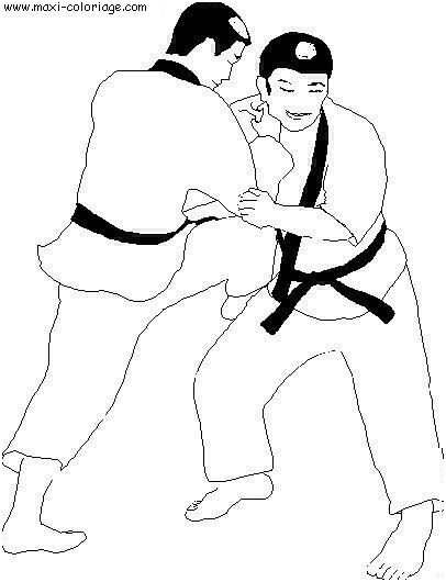 coloriage kimono judo