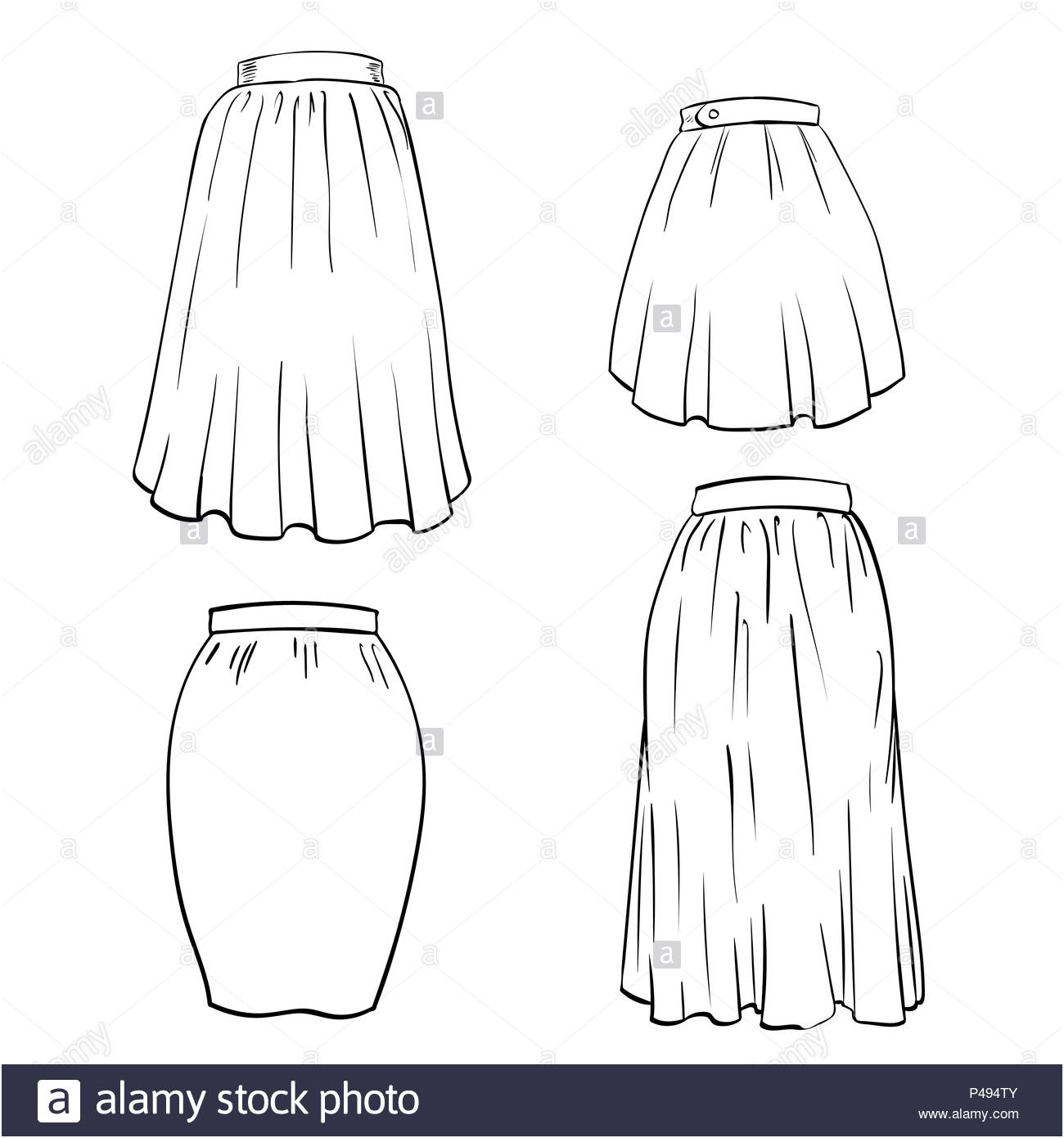 la main de la jupe isole sur fond blanc le noir et blanc simple ligne vector illustration pour livre de coloriage dessin vector illustration image
