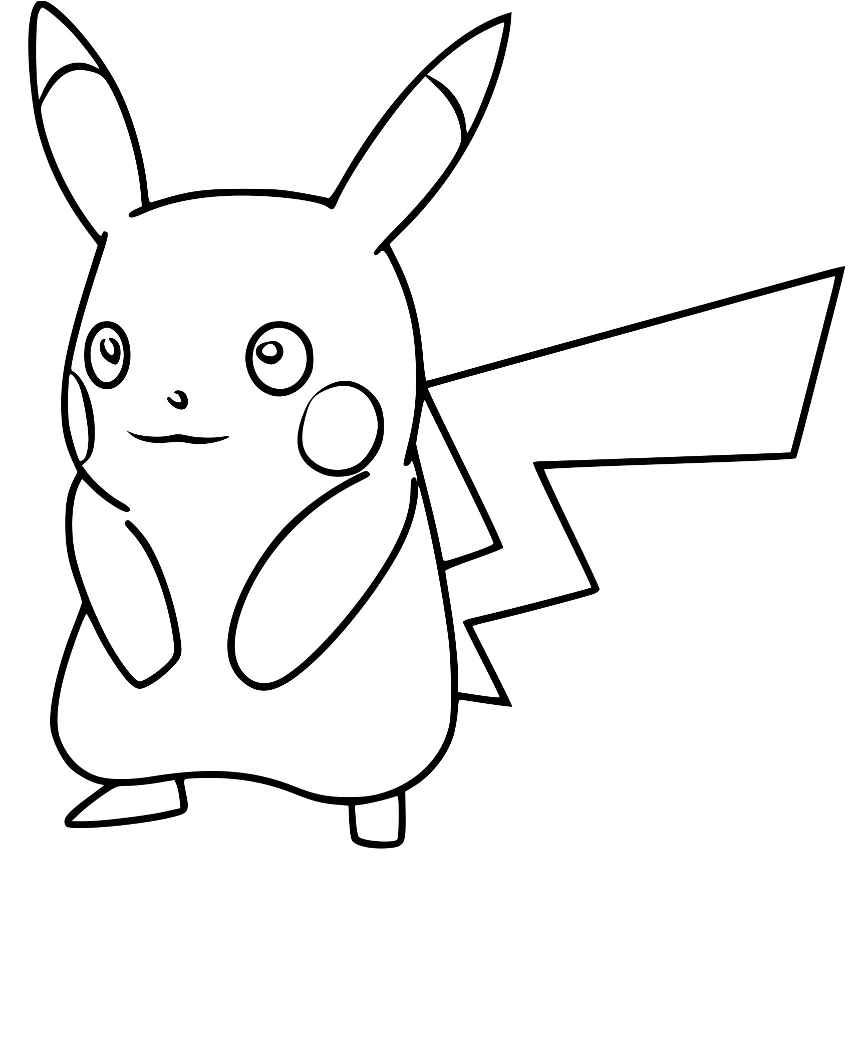 dessin a imprimer kawaii pikachu