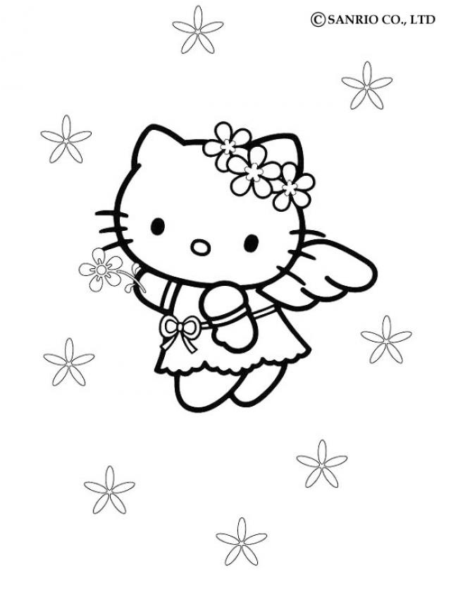 coloriage de hello kitty petit ange