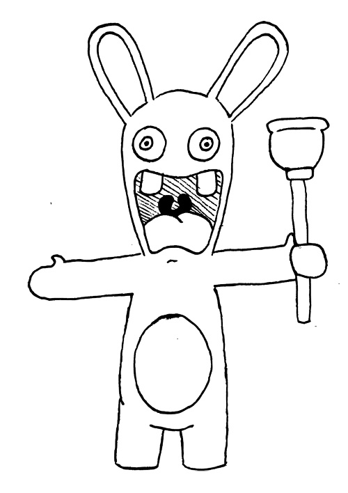 coloriage a dessiner lapin cretin gratuit