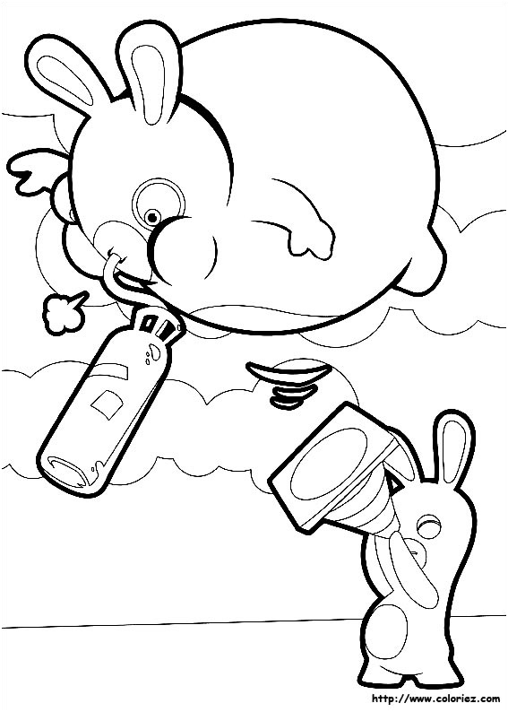 coloriage de lapin cretin