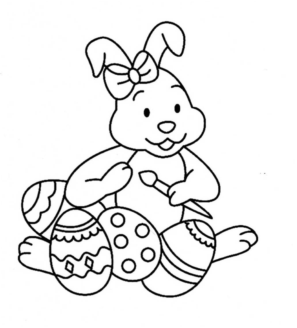 dessin a colorier lapin de paques mignons