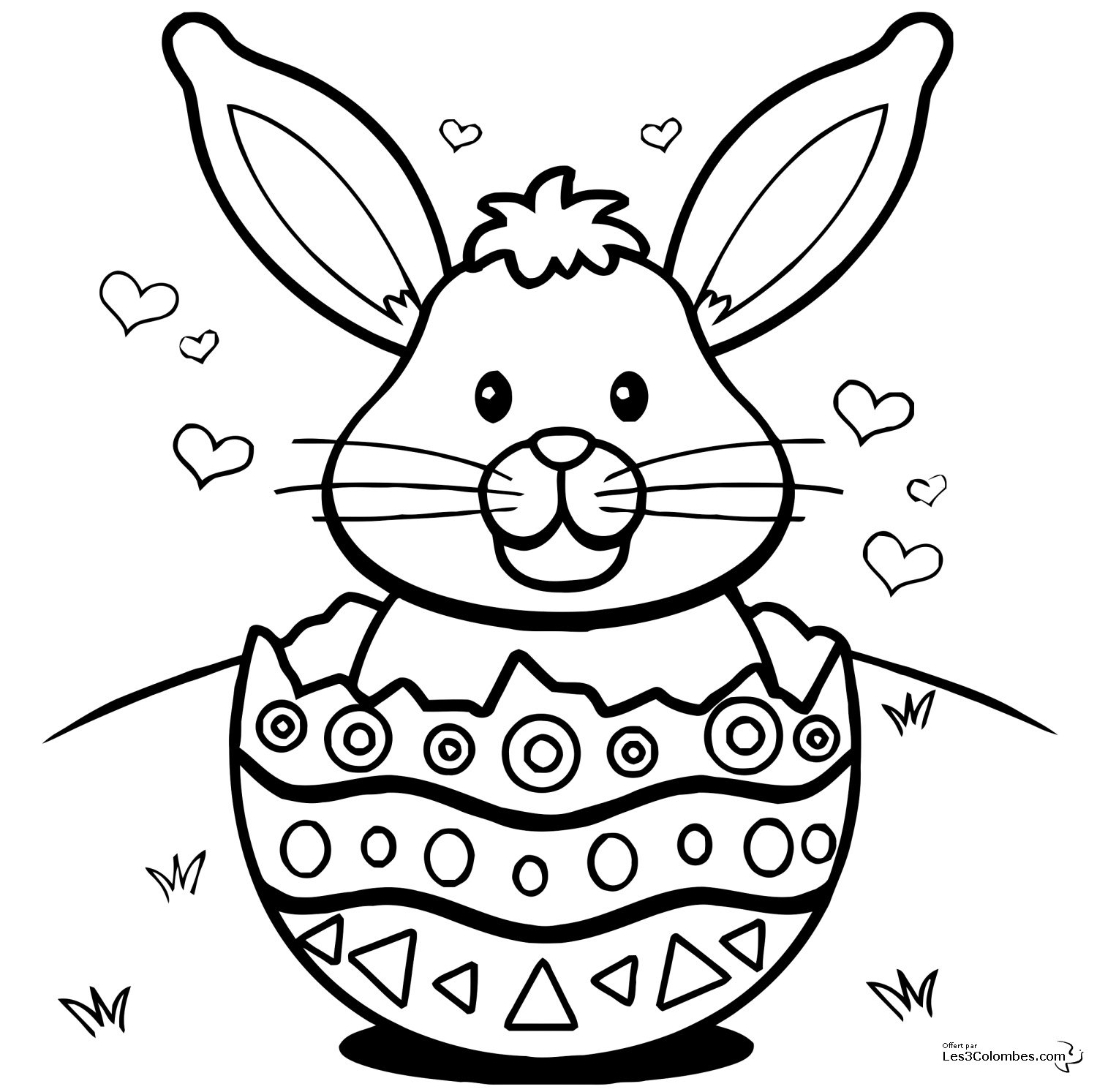 coloriage lapin pques
