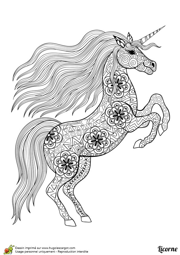 coloriage pegase licorne imprimer dessin d un mandala de licorne debout colorier