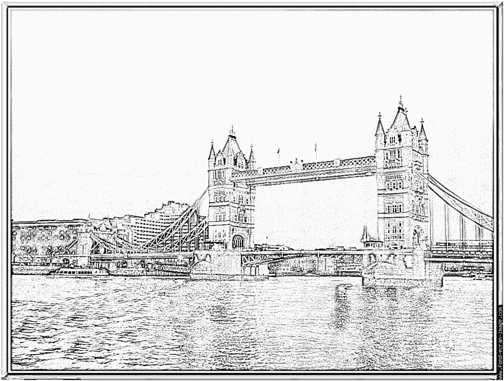 coloriage tower bridge london grande bretagne londres