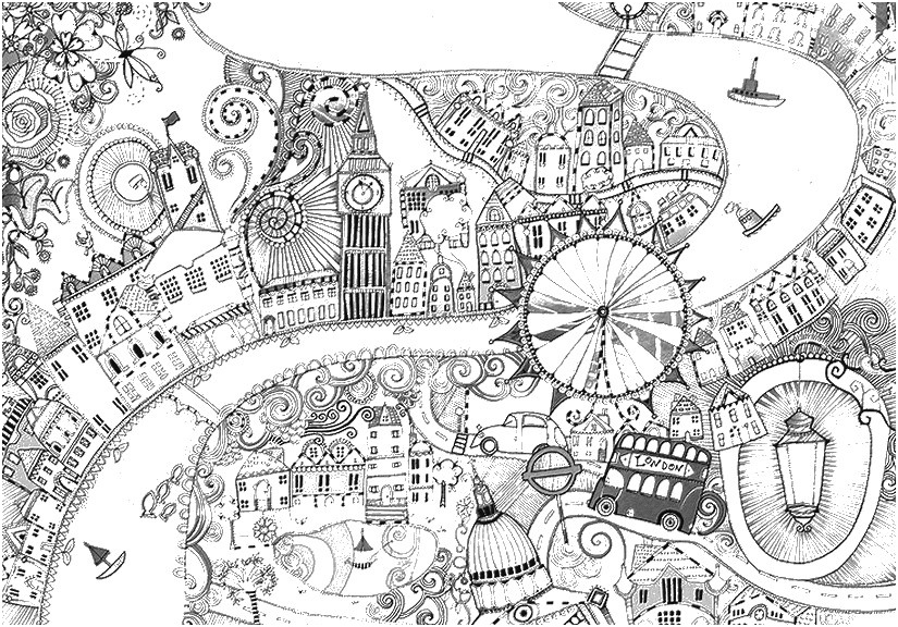 coloriage anti stress londres